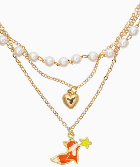Бусы с цепочкой и кулоном детские «Лиса»