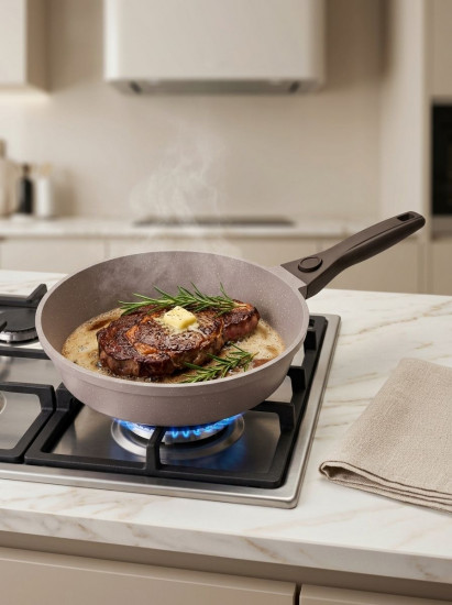 Сковорода со съемной ручкой и крышкой «Черничный мусс»