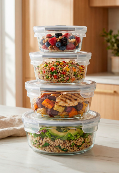 Контейнер стеклянный с крышкой