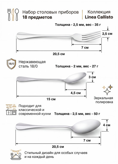 Набор столовых приборов «Callisto»