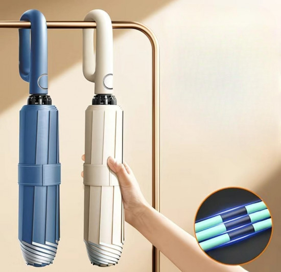 Компактный складной зонт с ручкой-крючком