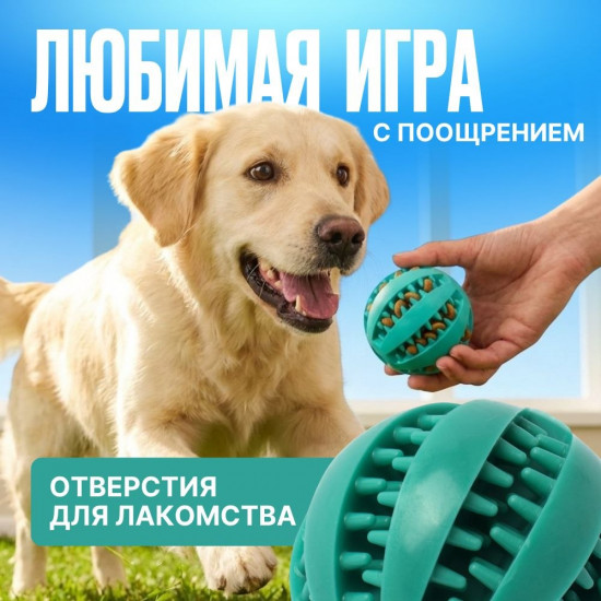 Игрушка-мячик для собак с отверстиями под лакомства