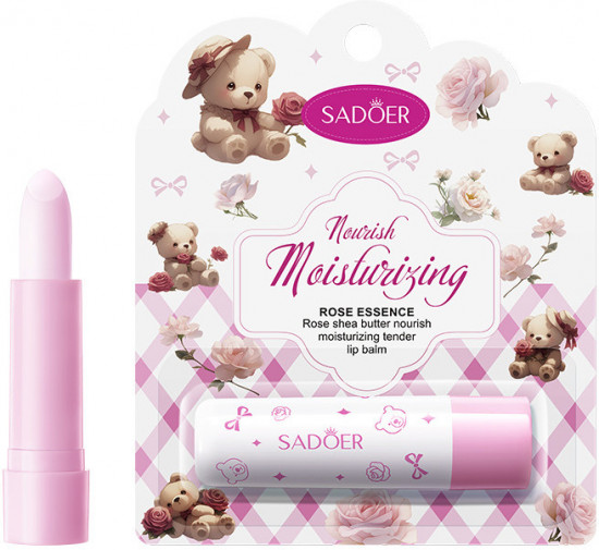 Увлажняющая гигиеническая помада для губ с экстрактом розы и маслом ши