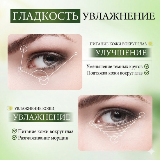 Увлажняющий крем для кожи вокруг глаз с экстрактом зеленого чая и салициловой кислотой от темных кругов и морщин