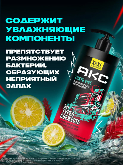 Шампунь-гель для душа Tokyo Vibe «Освежающий юдзу и острый имбирь»