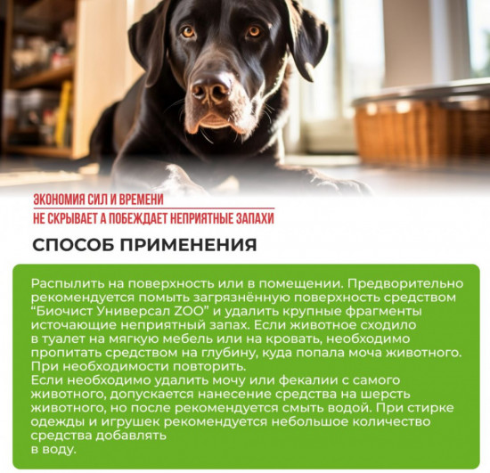 Спрей-ликвидатор запаха псины, мочи и меток собак