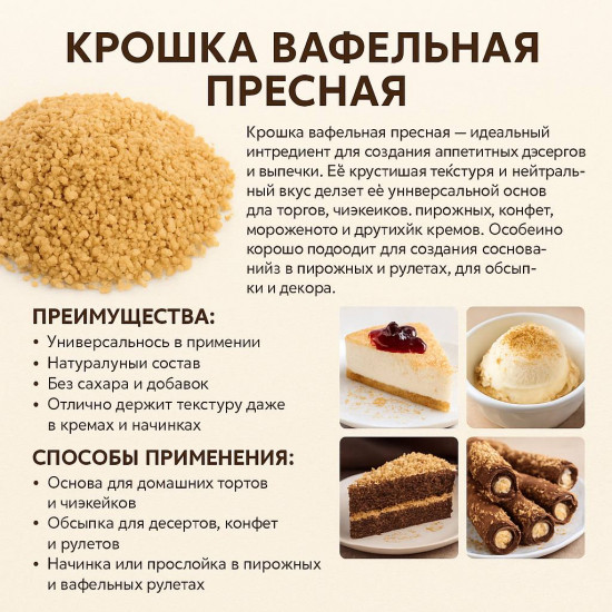 Крошка вафельная пресная
