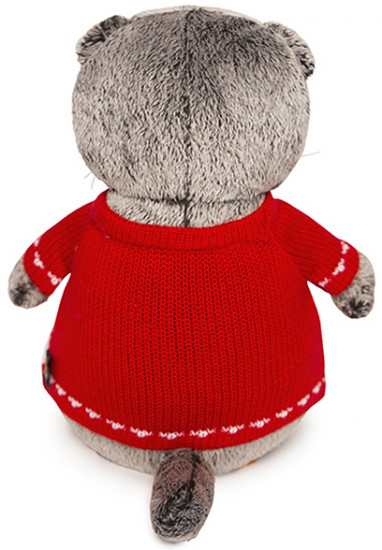 Игрушка мягкая «Кот Басик в свитере с оленями»