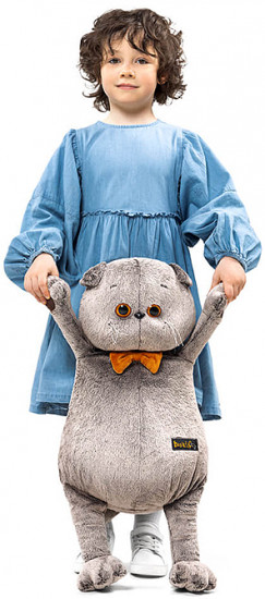 Игрушка мягкая «Кот Басик с бархатным бантом»