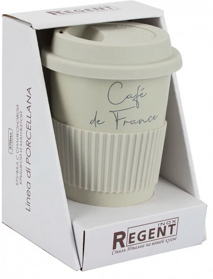 Кружка с силиконовой крышкой и манжетой «Linea di Porcellana»