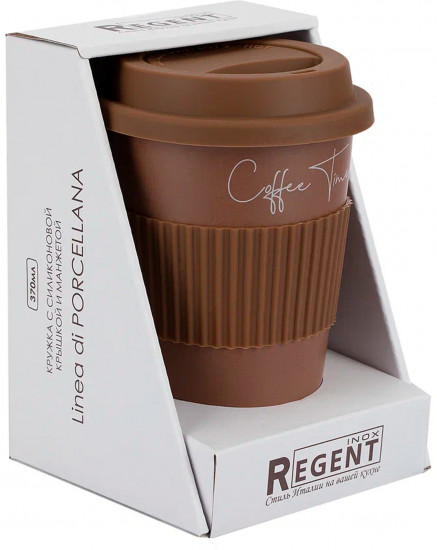 Кружка с силиконовой крышкой и манжетой «Linea di Porcellana»