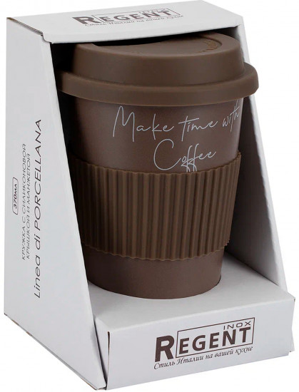 Кружка с силиконовой крышкой и манжетой «Linea di Porcellana»