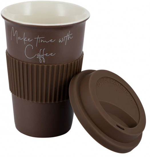 Кружка с силиконовой крышкой и манжетой «Linea di Porcellana»