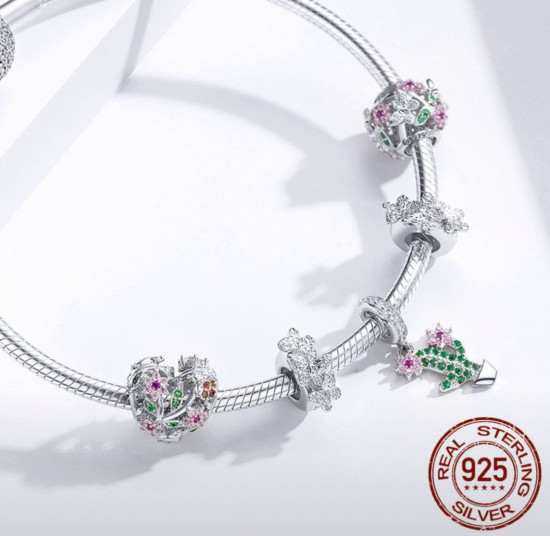Шарм из серебра «Spring flowers»