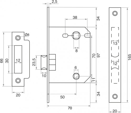 Защелка врезная
