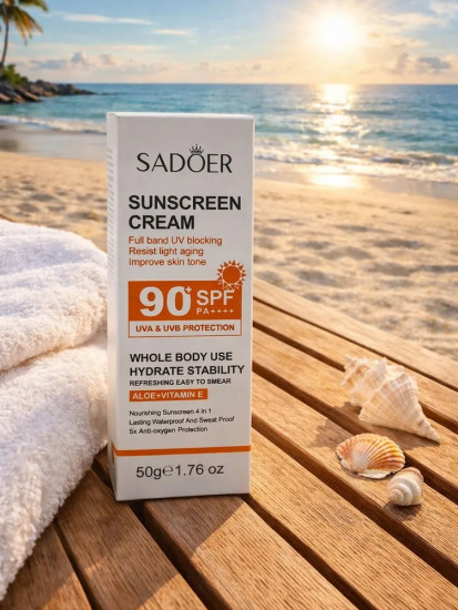 Солнцезащитный крем, выравнивающий тон кожи SPF 90+