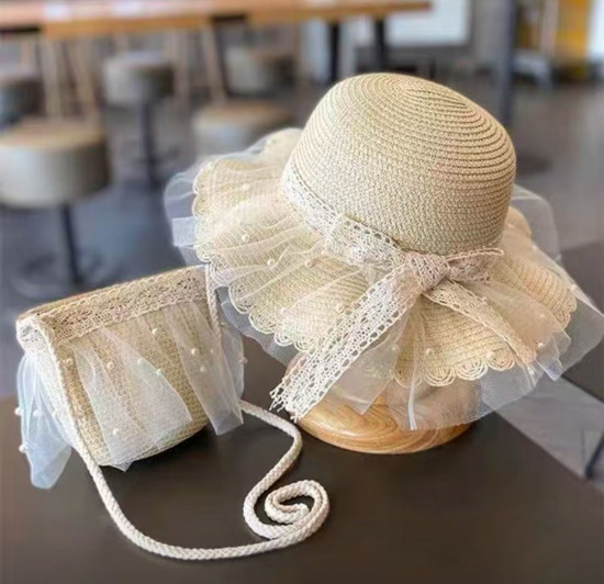 Соломенная шляпа с сумочкой для девочек