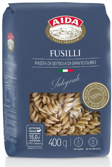 Макаронные изделия цельнозерновые «Fusilli. Спираль»