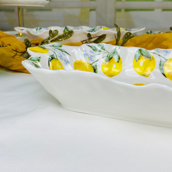 Прямоугольное глубокое блюдо «Лимоны»