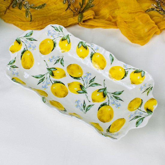 Прямоугольное глубокое блюдо «Лимоны»