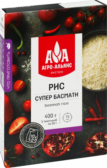 Рис в пакетах для варки «Супер басмати»