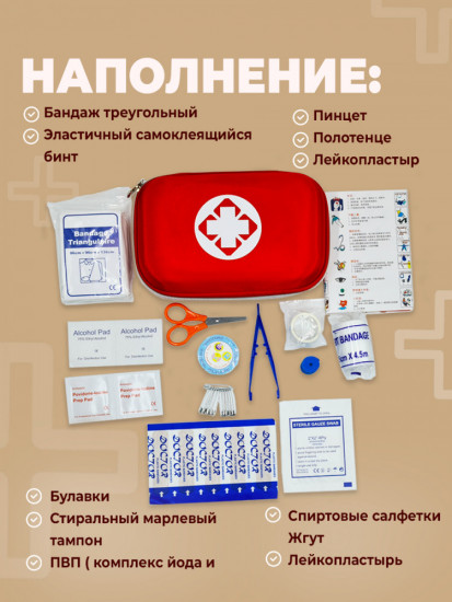 Аптечка портативная с медикаментами дорожная универсальная 