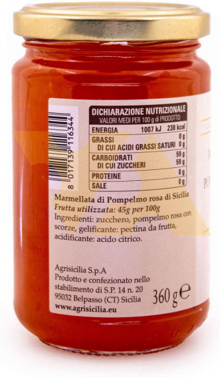 Сицилийский мармелад из сицилийского розового грейпфрута «Marmellata di Pompelmo Rosa di Sicilia»