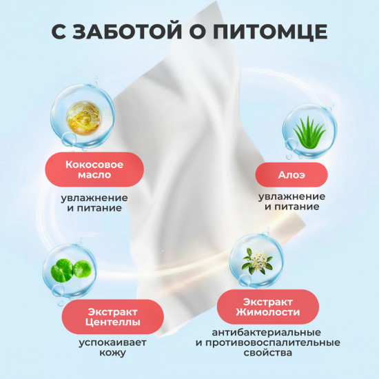 Салфетки влажные для собак и кошек