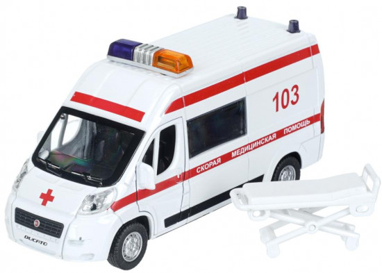 Металлическая инерционная модель «Fiat Ducato Скорая помощь»
