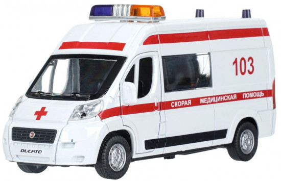 Металлическая инерционная модель «Fiat Ducato Скорая помощь»