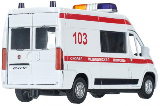 Металлическая инерционная модель «Fiat Ducato Скорая помощь»