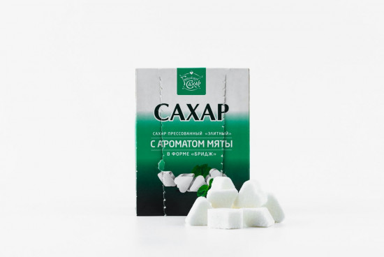 Сахар прессованный с ароматом и вкусом мяты в форме бридж «Элитный»