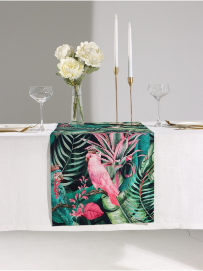 Дорожка на стол «Tropical parrots»
