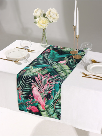 Дорожка на стол «Tropical parrots»