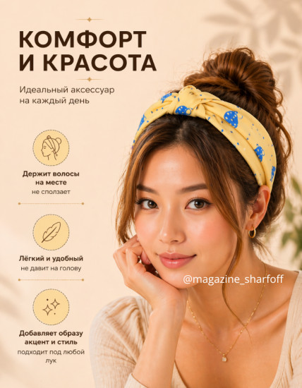 Ободок для волос широкий