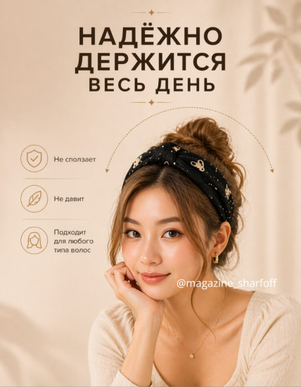 Ободок для волос широкий