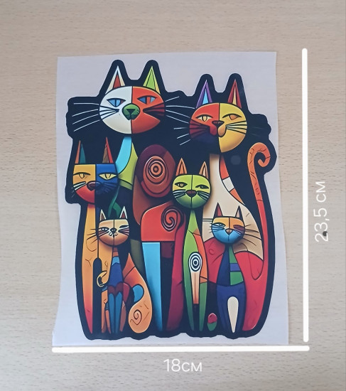 Термонаклейка на одежду «Picasso cats»