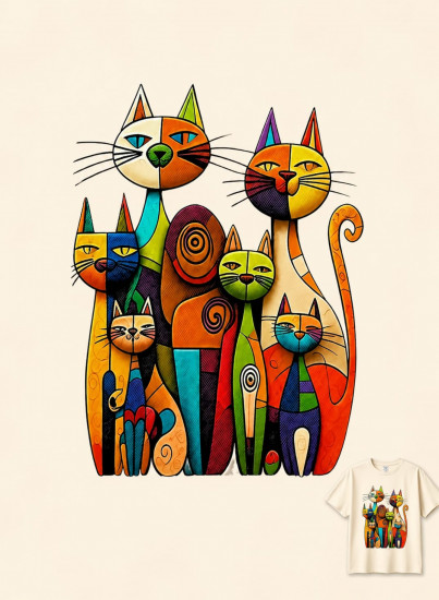 Термонаклейка на одежду «Picasso cats»