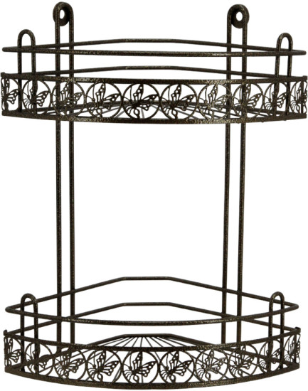 Полка для ванной комнаты двухъярусная угловая