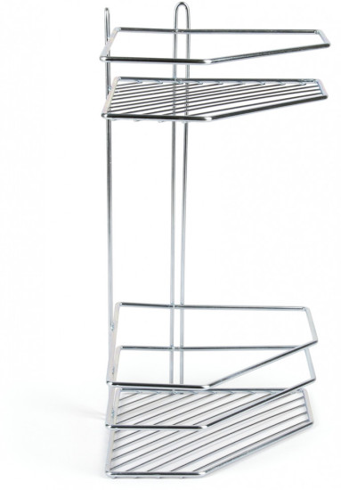 Полка для ванной комнаты двухъярусная угловая