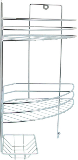 Полка для ванной комнаты двухъярусная угловая с мыльницей