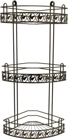 Полка для ванной комнаты трехъярусная угловая