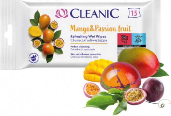 Салфетки влажные освежающие «Манго и маракуйя. Mango & Passion Fruit»