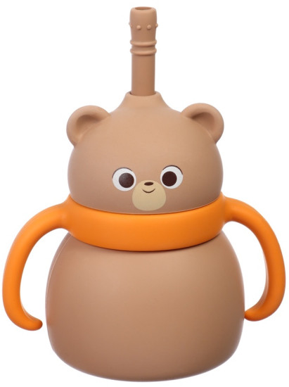 Поильник силиконовый с трубочкой