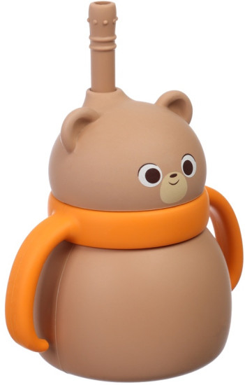 Поильник силиконовый с трубочкой