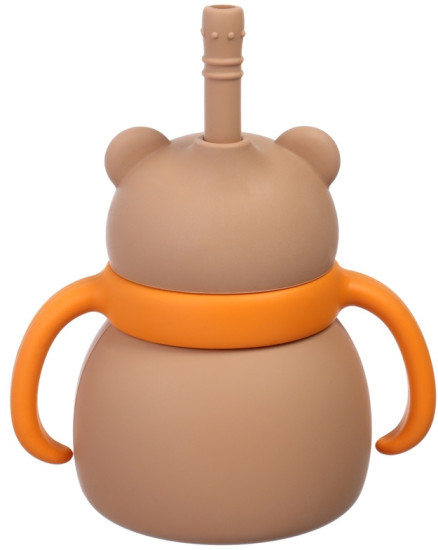 Поильник силиконовый с трубочкой