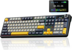 Беспроводная игровая клавиатура  F108 Pro Серо-желтая - Фото 1