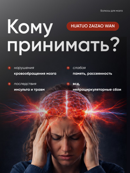 Болюсы для мозга «Huatuo Zaizao Wan» для памяти