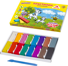 Пластилин классический Юнландия «ВЕСЁЛЫЙ ШМЕЛЬ», 16 цветов, 240 г, Со стеком, 104810 - Фото 5