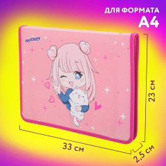 Папка для труда на молнии А4, 1 отделение, откидная планка, органайзер, «Anime pals», 272222 - Фото 4